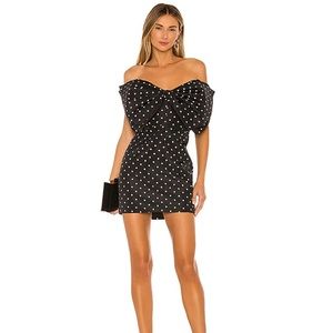 Bardot Spot Bow Dress in Polka Dot